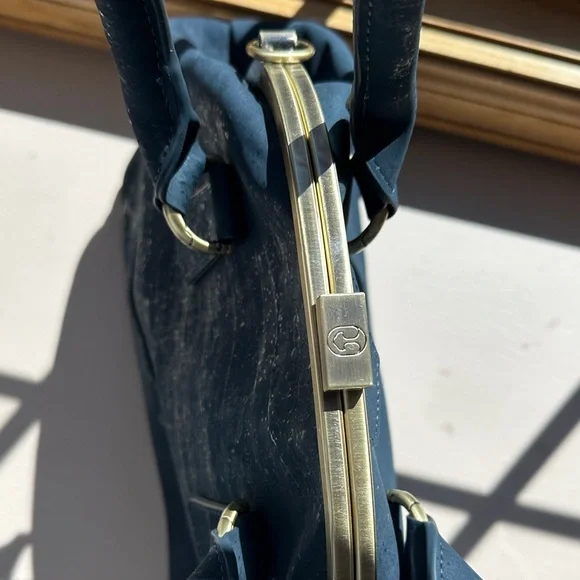 Laflore Paris La Grande Ronde Navy Satchel Backpack Purse - Picture 4 of 12